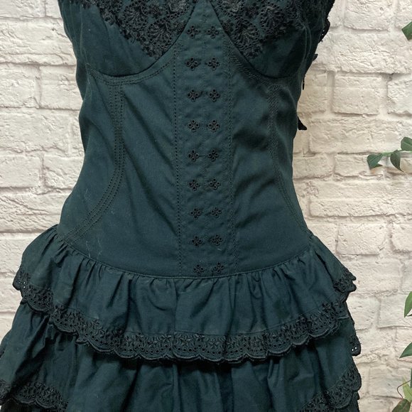 Betsey Johnson New York Vintage Black Tiered Dress Size 6(small) Cotton - Picture 4 of 10